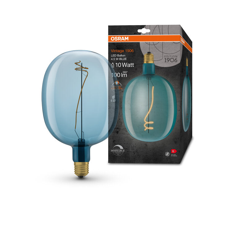 Osram / Ledvance LED Filament Vintage 1906 Ballon klar 320° 4,5-10W/816 extra warmweiß 100lm E27 220-240V dimmbar