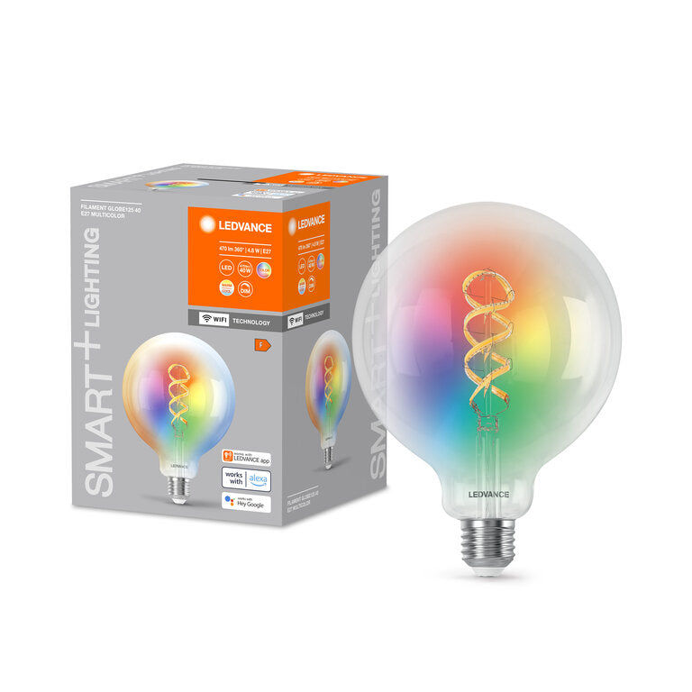 Osram / Ledvance LED Filament WIFI Smart+ Globe G125 klar 320° 4,8-40W/827-865 RGBTW 470lm E27 220-240V dimmbar