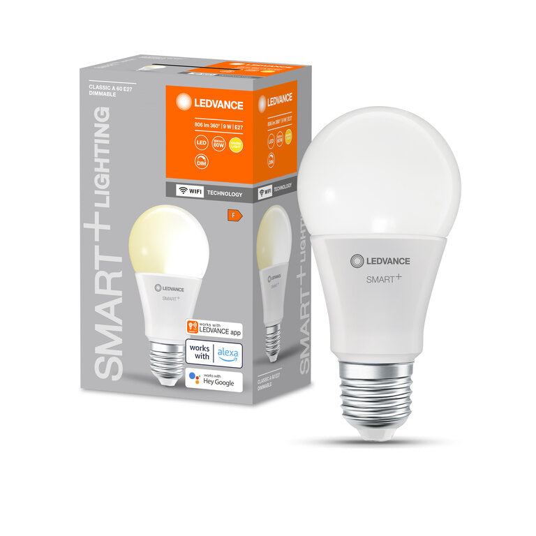Osram / Ledvance LED WIFI Smart+ Classic A matt 220° 9-60W/827 warmweiß 806lm E27 220-240V dimmbar