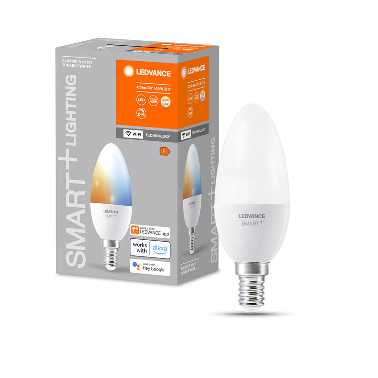 Osram / Ledvance LED WIFI Smart+ Classic B matt 200° 4,9-40W/827-865 abstimmbares Weiß 470lm E14 220-240V dimmbar