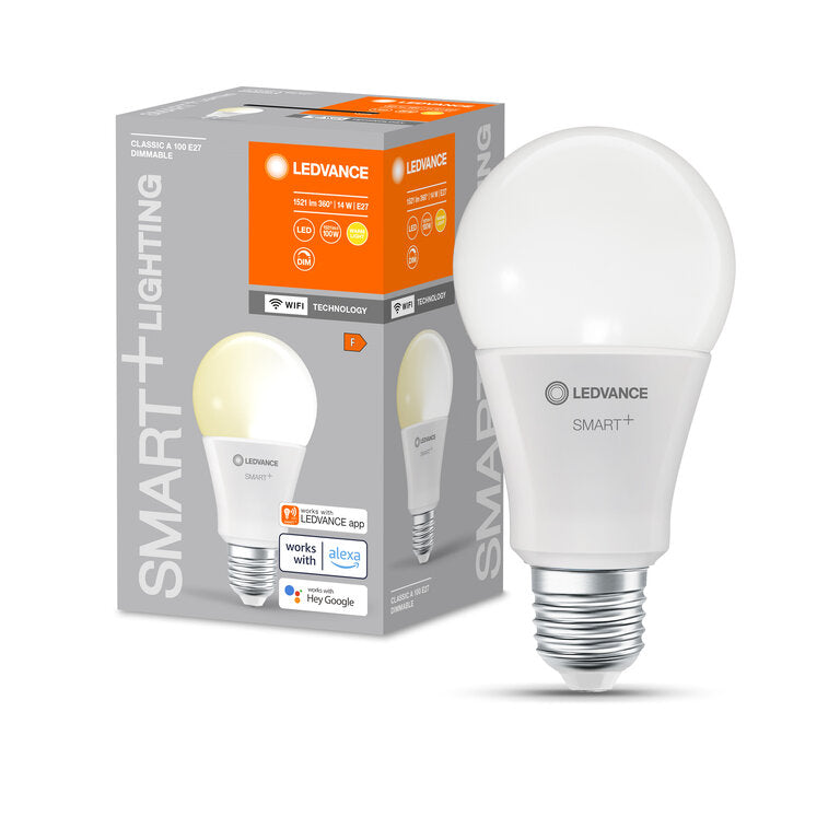 Osram / Ledvance LED WIFI Smart+ Classic A matt 220° 14-100W/827 warmweiß 1521lm E27 220-240V dimmbar