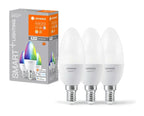 Ledvance LED WIFI Smart+ Kerze B40 matt 200° 4,9-40W/827-865 RGBW einstellbar 470lm E14 220-240V dimmbar 3er Pack