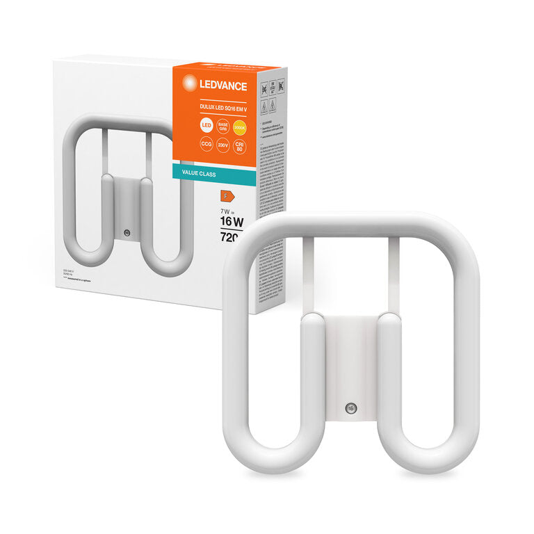 Osram / Ledvance LED Dulux SQ matt 130° Value 7-16W/830 warmweiß 720lm GR8 KVG AC 220-240V