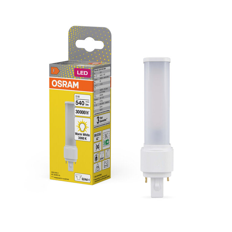 Osram / Ledvance LED Dulux D matt 120° 5-10W/830 warmweiß 540lm G24d-1 KVG AC