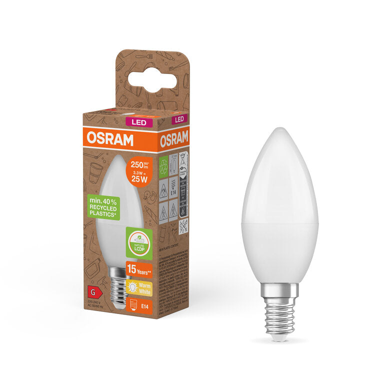 Osram / Ledvance LED Star Kerze B matt 220° 3,3-25W/827 warmweiß 250lm E14 220-240V