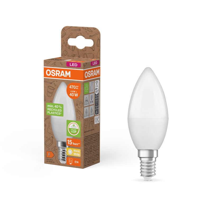 Osram / Ledvance LED Star Kerze B matt 220° 4,9-40W/827 warmweiß 470lm E14 220-240V