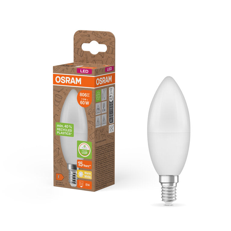 Osram / Ledvance LED Star Kerze B matt 220° 7,5-60W/827 warmweiß 806lm E14 220-240V