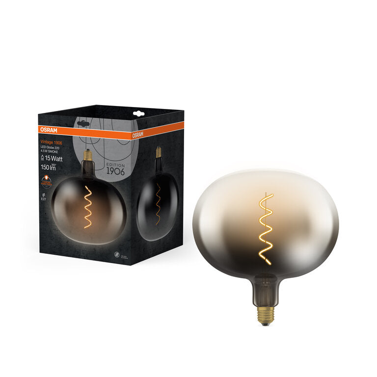 Osram / Ledvance LED Filament Vintage 1906 Big Globe klar 150° Magnetic 4,5-15W/818 extra warmweiß 150lm E27 220-240V