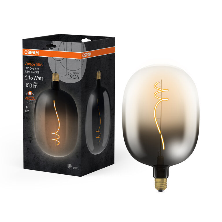 Osram / Ledvance LED Filament Vintage 1906 Big Oval klar 220° Magnetic 4,5-15W/818 extra warmweiß 150lm E27 220-240V