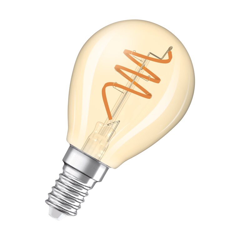 Osram / Ledvance LED Filament Vintage 1906 Tropfen P klar 300° Spiral 4,9-40W/922 extra warmweiß 470lm E14 220-240V