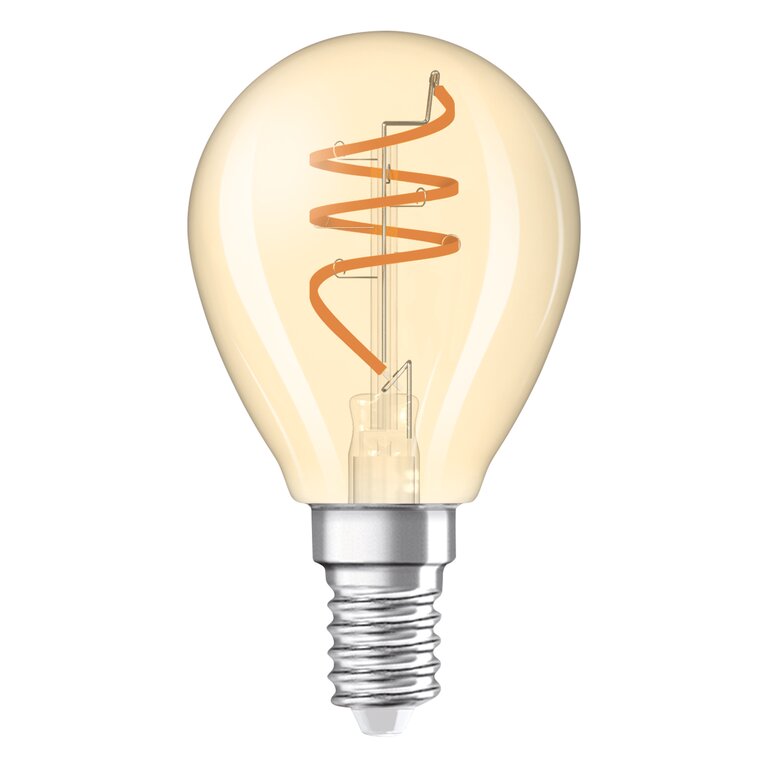Osram / Ledvance LED Filament Vintage 1906 Tropfen P klar 300° Spiral 4,9-40W/922 extra warmweiß 470lm E14 220-240V