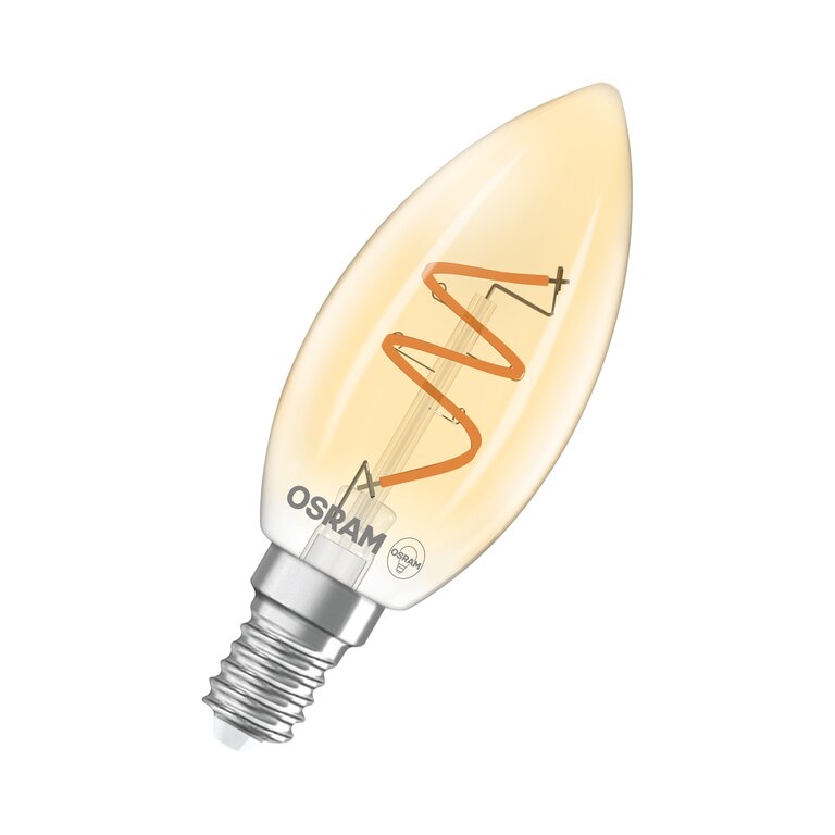 Osram / Ledvance LED Filament Vintage 1906 Kerze B klar 300° Spiral 3,5-28W/922 extra warmweiß 300lm E14 220-240V dimmbar