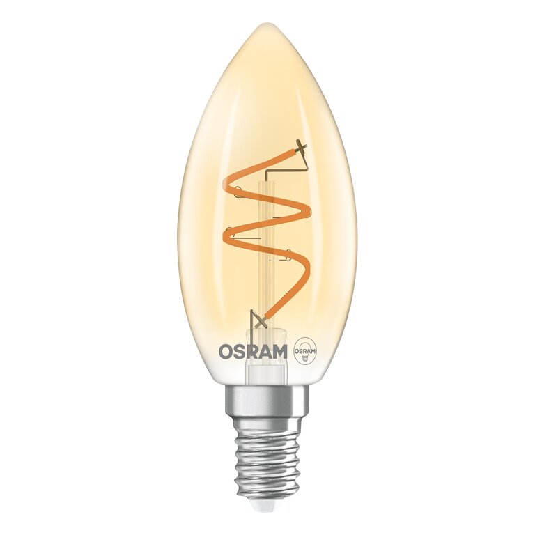 Osram / Ledvance LED Filament Vintage 1906 Kerze B klar 300° Spiral 3,5-28W/922 extra warmweiß 300lm E14 220-240V dimmbar