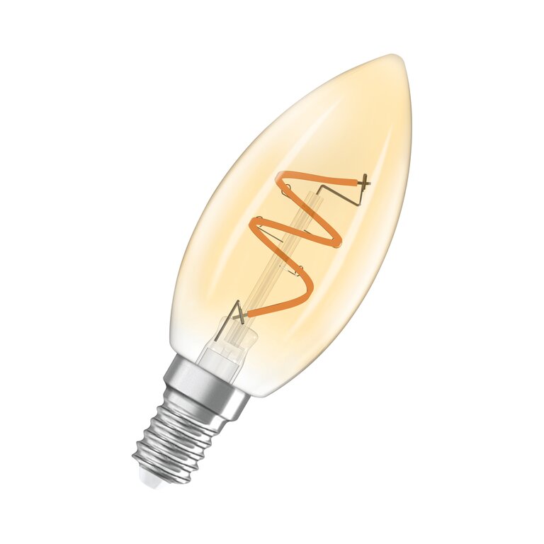Osram / Ledvance LED Filament Vintage 1906 Kerze B klar 300° Spiral 3,5-28W/922 extra warmweiß 300lm E14 220-240V dimmbar