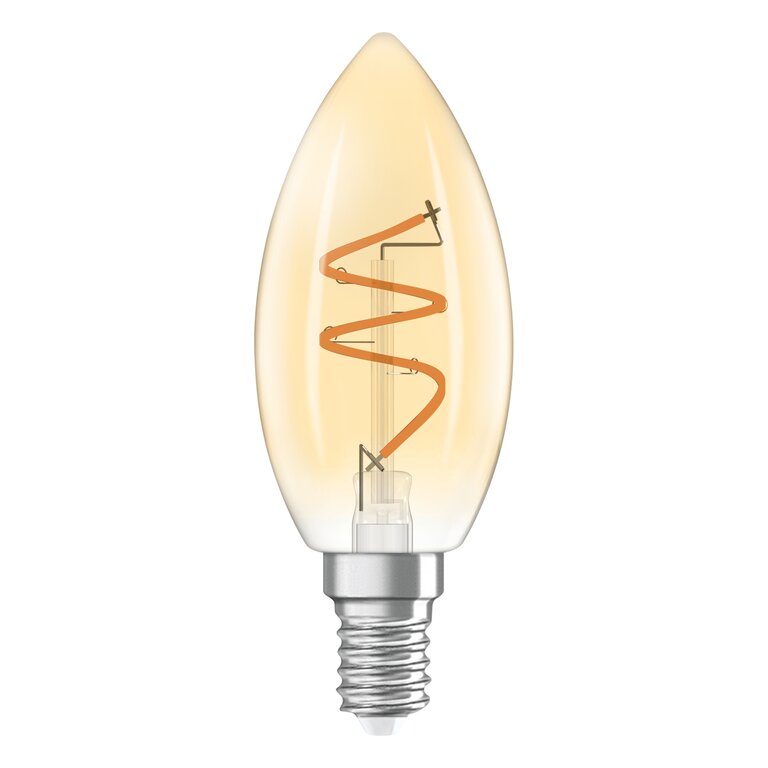 Osram / Ledvance LED Filament Vintage 1906 Kerze B klar 300° Spiral 3,5-28W/922 extra warmweiß 300lm E14 220-240V dimmbar