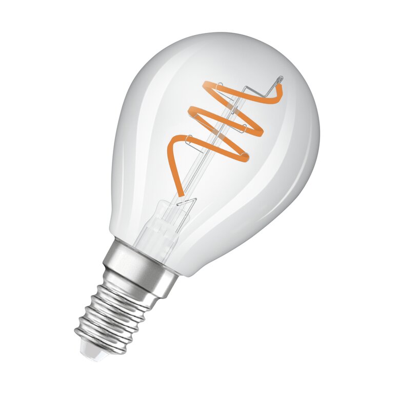 Osram / Ledvance LED Filament Vintage 1906 Tropfen P klar 300° Spiral 4,6-40W/927 warmweiß 470lm E14 220-240V dimmbar