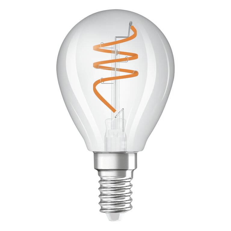 Osram / Ledvance LED Filament Vintage 1906 Tropfen P klar 300° Spiral 4,6-40W/927 warmweiß 470lm E14 220-240V dimmbar