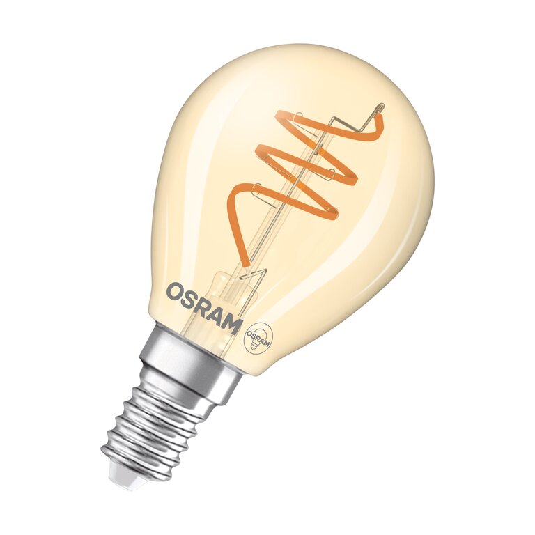 Osram / Ledvance LED Filament Vintage 1906 Tropfen P klar 300° Spiral 4,9-40W/922 extra warmweiß 470lm E14 220-240V dimmbar