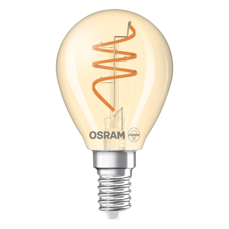 Osram / Ledvance LED Filament Vintage 1906 Tropfen P klar 300° Spiral 4,9-40W/922 extra warmweiß 470lm E14 220-240V dimmbar