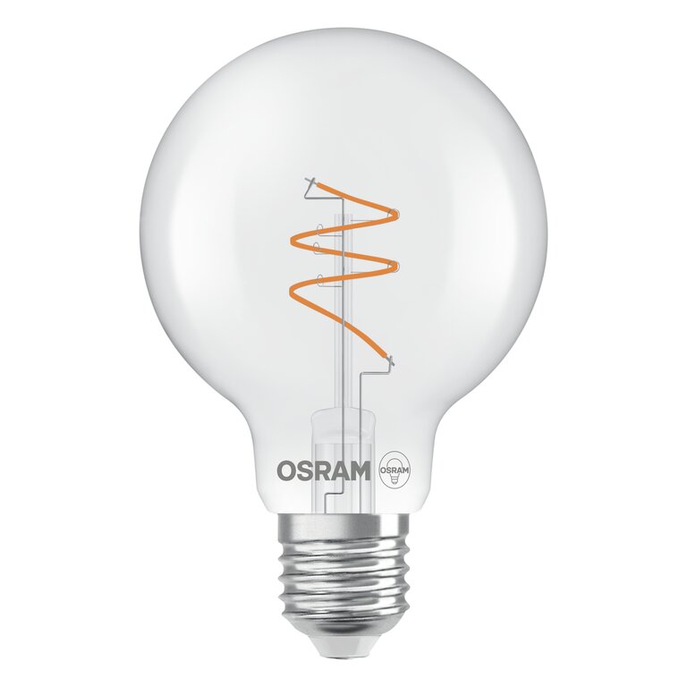 Osram / Ledvance LED Filament Vintage 1906 Globe G80 klar 300° Spiral 4,6-40W/927 warmweiß 470lm E27 220-240V dimmbar