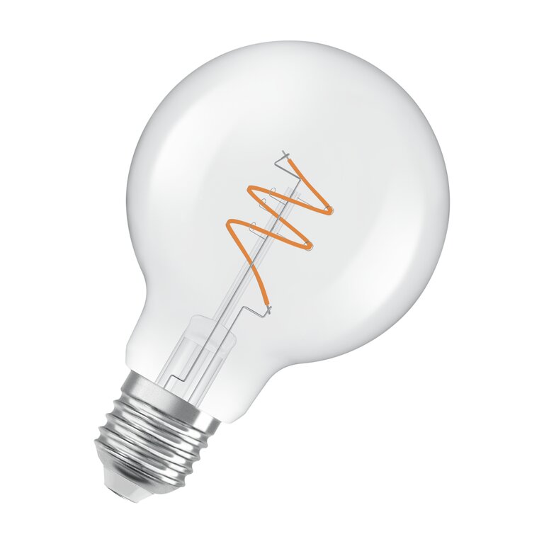 Osram / Ledvance LED Filament Vintage 1906 Globe G80 klar 300° Spiral 4,6-40W/927 warmweiß 470lm E27 220-240V dimmbar