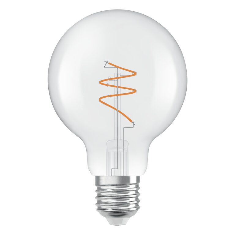 Osram / Ledvance LED Filament Vintage 1906 Globe G80 klar 300° Spiral 4,6-40W/927 warmweiß 470lm E27 220-240V dimmbar