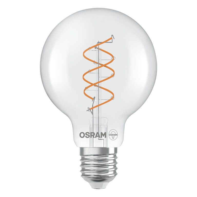 Osram / Ledvance LED Filament Vintage 1906 Globe G80 klar 300° Spiral 7,2-60W/927 warmweiß 806lm E27 220-240V dimmbar
