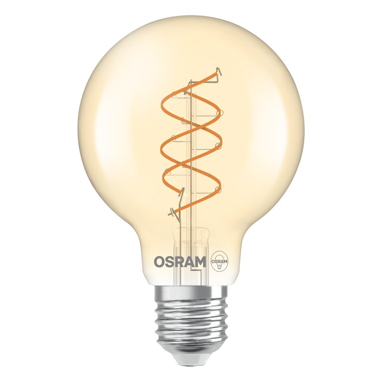 Osram / Ledvance LED Filament Vintage 1906 Globe G80 klar 300° Spiral 8-60W/922 extra warmweiß 806lm E27 220-240V dimmbar