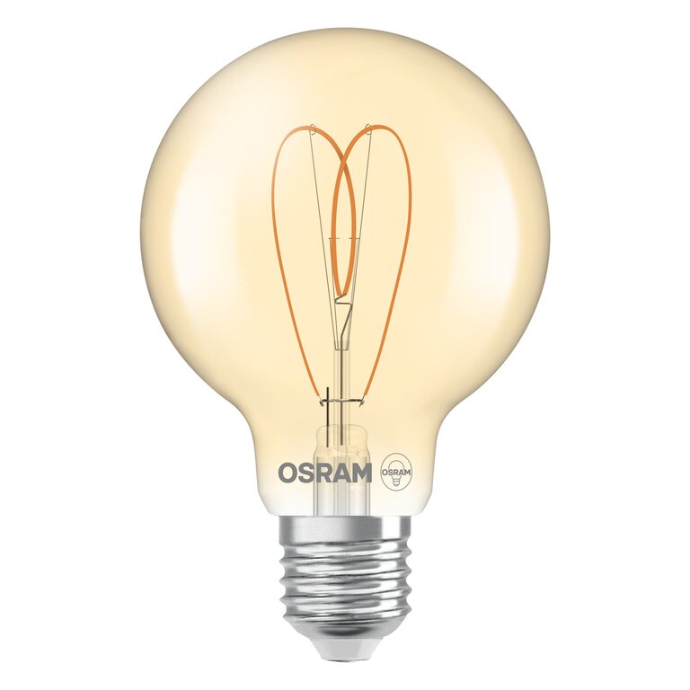 Osram / Ledvance LED Filament Vintage 1906 Globe G80 klar 300° Heart 8-60W/922 extra warmweiß 806lm E27 220-240V dimmbar