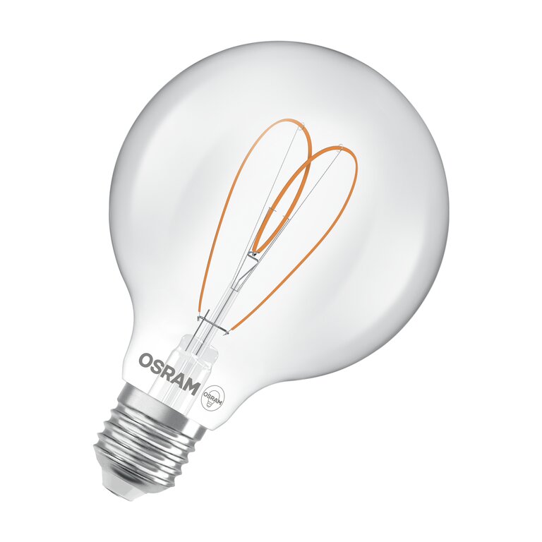 Osram / Ledvance LED Filament Vintage 1906 Globe G95 klar 300° Heart 7,2-60W/927 warmweiß 806lm E27 220-240V dimmbar