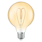 Osram / Ledvance LED Filament Vintage 1906 Globe G95 klar 300° Heart 4,9-40W/922 extra warmweiß 470lm E27 220-240V dimmbar