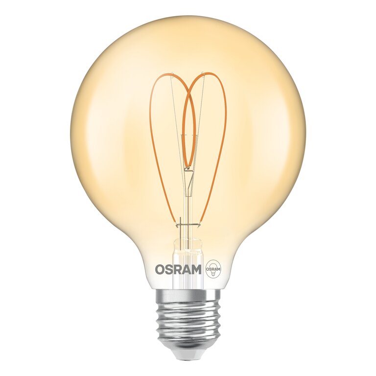 Osram / Ledvance LED Filament Vintage 1906 Globe G95 klar 300° Heart 8-60W/922 extra warmweiß 806lm E27 220-240V dimmbar