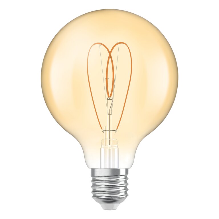 Osram / Ledvance LED Filament Vintage 1906 Globe G95 klar 300° Heart 8-60W/922 extra warmweiß 806lm E27 220-240V dimmbar