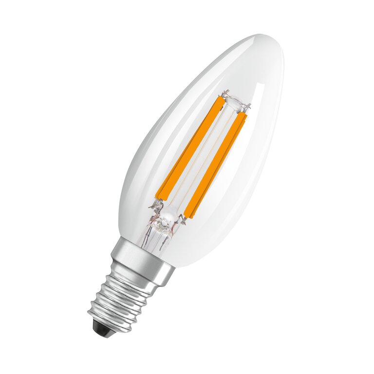 Osram / Ledvance LED Filament Kerze B klar 330° UltraEfficient 1,2-25W/827 warmweiß 255lm E14 220-240V