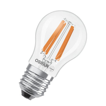 Osram / Ledvance LED Filament Tropfen P klar 330° UltraEfficient 1,2-25W/827 warmweiß 255lm E27 220-240V