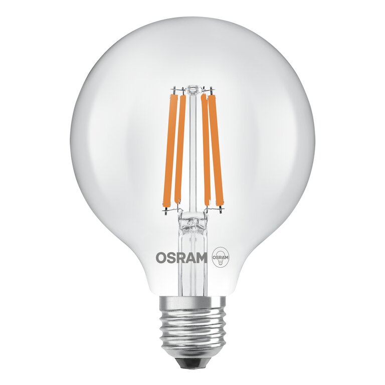 Osram / Ledvance LED Filament Globe G95 klar 330° UltraEfficient 5-75W/827 warmweiß 1055lm E27 220-240V