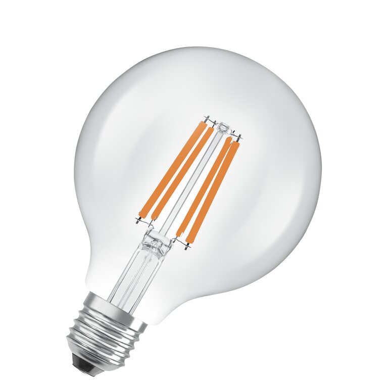 Osram / Ledvance LED Filament Globe G95 klar 330° UltraEfficient 5-75W/827 warmweiß 1055lm E27 220-240V