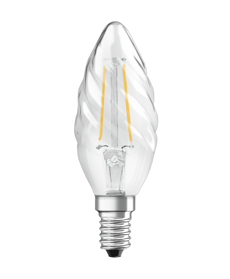 Osram / Ledvance LED Filament Retrofit Kerze BW klar gedreht 300° 2,8-25W/827 warmweiß 250lm E14 220-240V dimmbar