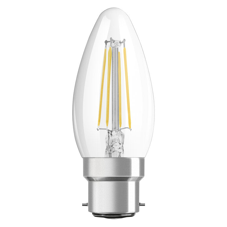 Osram / Ledvance LED Filament Star Kerze B klar 300° 4-40W/840 kaltweiß 470lm B22d 220-240V