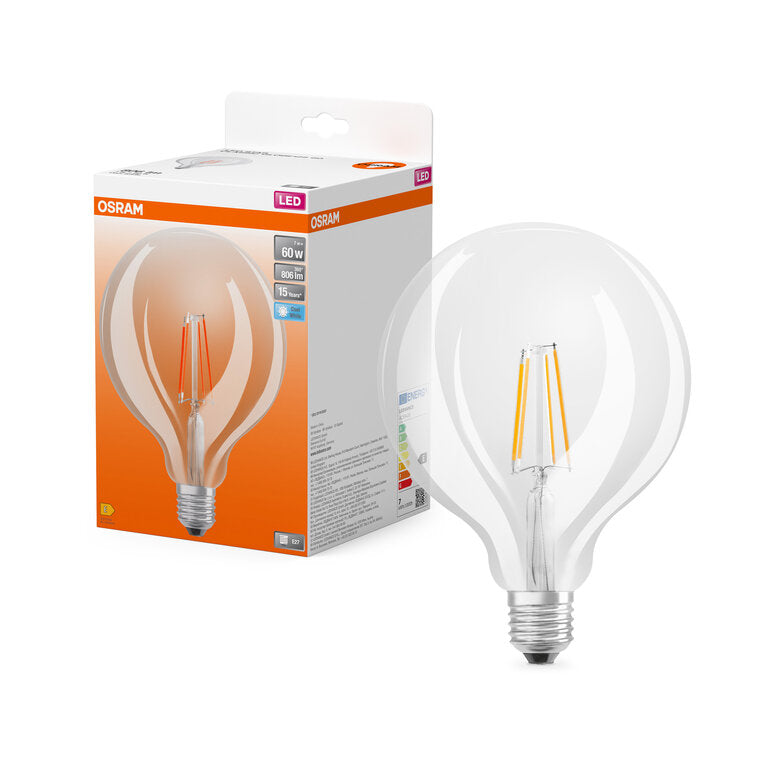 Osram / Ledvance LED Star Globe G125 klar 300° 7-60W/840 kaltweiß 806lm E27 220-240V