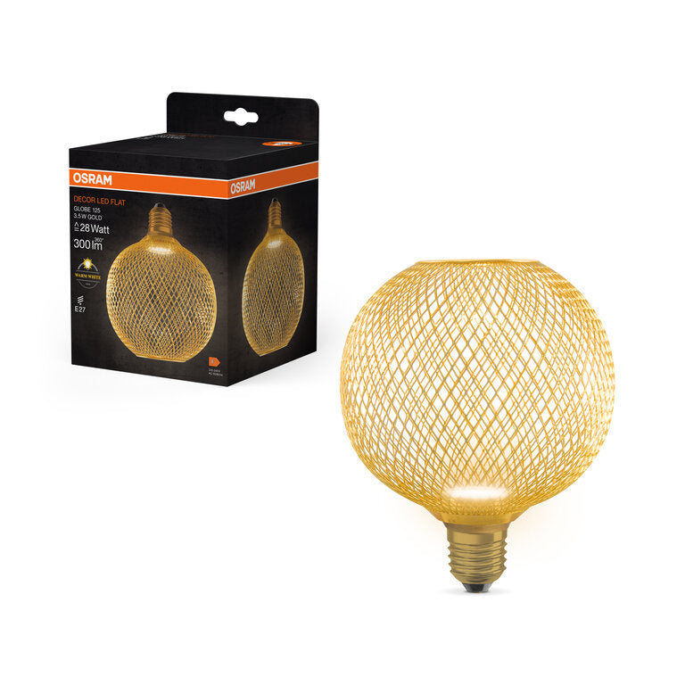 Osram / Ledvance LED Decor Globe matt gold 100° Flat 3,5-28W/827 warmweiß 300lm E27 220-240V