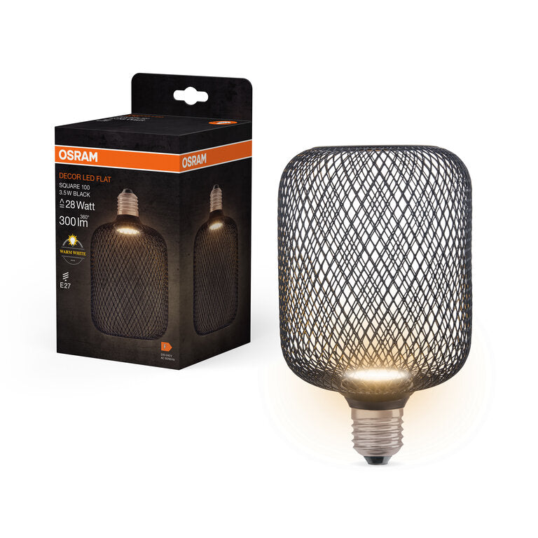 Osram / Ledvance LED Decor Square matt schwarz 100° Flat 3,5-28W/827 warmweiß 300lm E27 220-240V