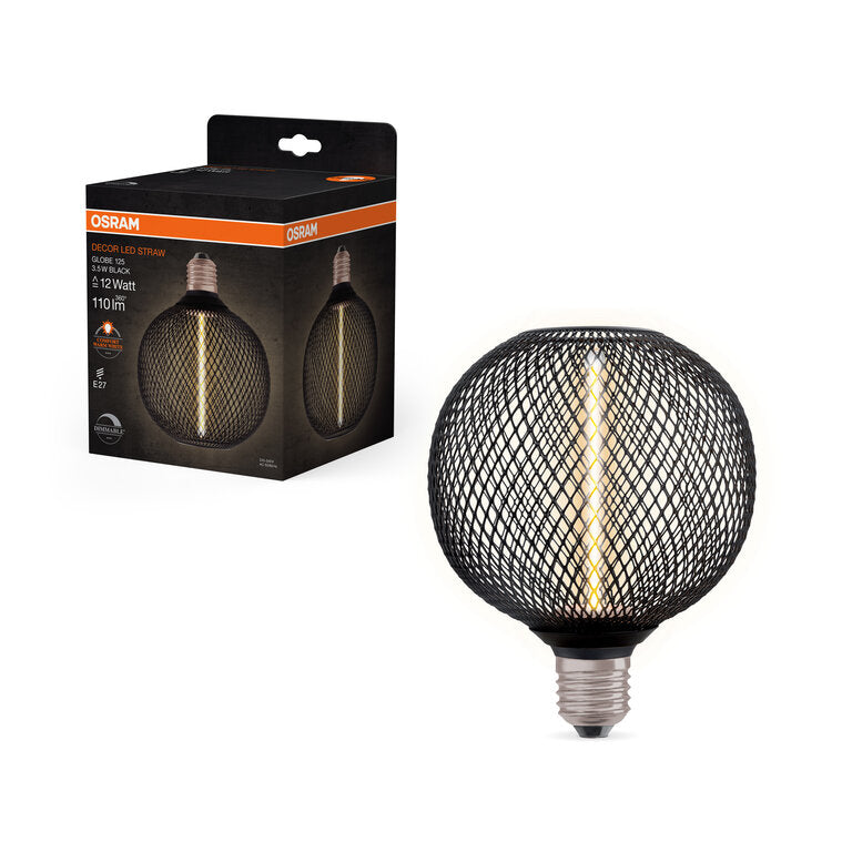 Osram / Ledvance LED Filament Decor Globe G125 klar 320° Straw 3,5-12 W/818 extra warmweiß 110lm E27 220-240V dimmbar