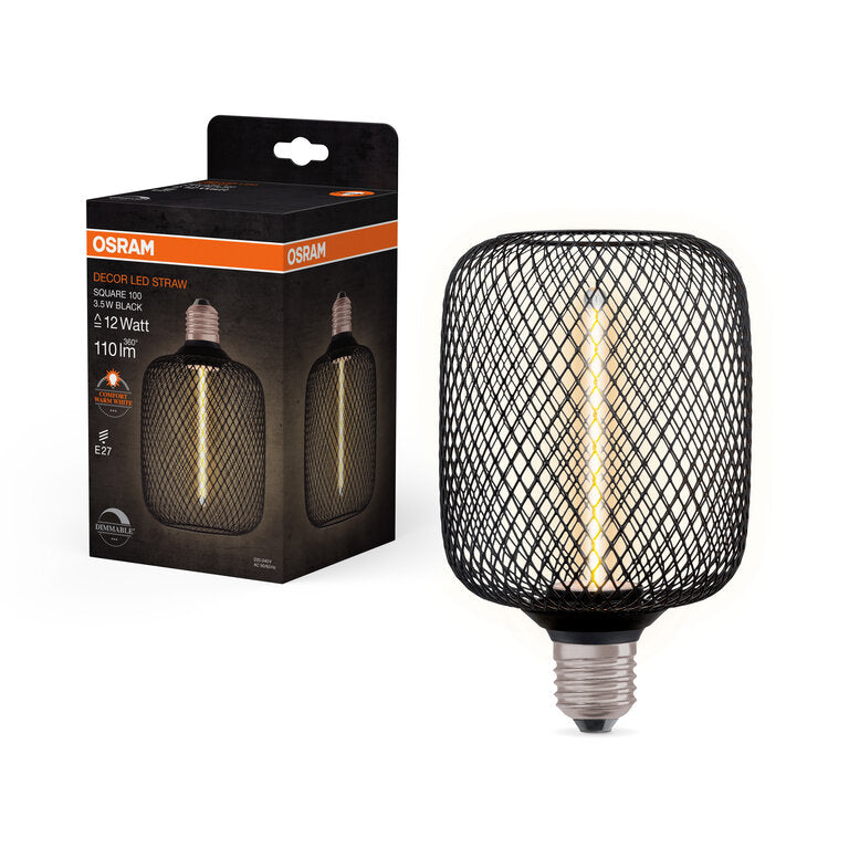 Osram / Ledvance LED Filament Decor Square klar 320° Straw 3,5-12 W/818 extra warmweiß 110lm E27 220-240V dimmbar