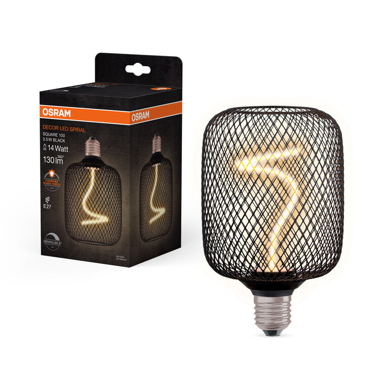 Osram / Ledvance LED Filament Decor Square klar 320° Spiral 3,5-14W/818 extra warmweiß 130lm E27 220-240V dimmbar