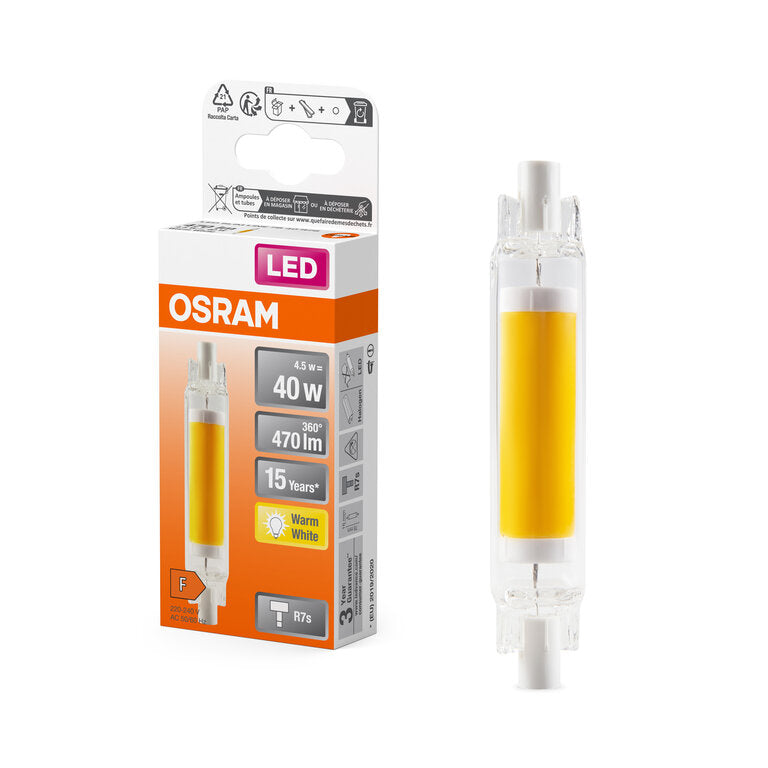 Osram / Ledvance LED Slim Line klar 300° 4,5-40W/827 warmweiß 470lm R7s 220-240V 78mm