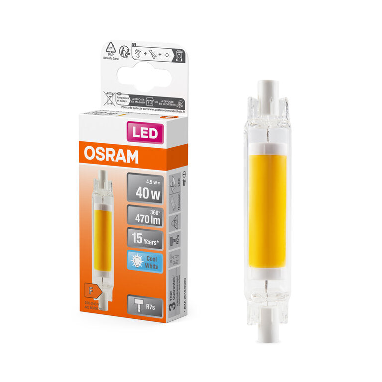 Osram / Ledvance LED Slim Line klar 300° 4,5-40W/840 kaltweiß 470lm R7s 220-240V 78mm