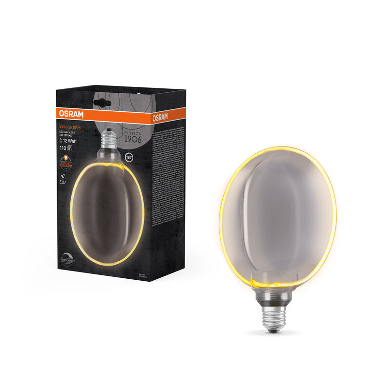 Osram / Ledvance LED Filament Vintage 1906 Globe G183 330° rauchig 4-12W/818 extra warmweiß 110lm E27 220-240V dimmbar