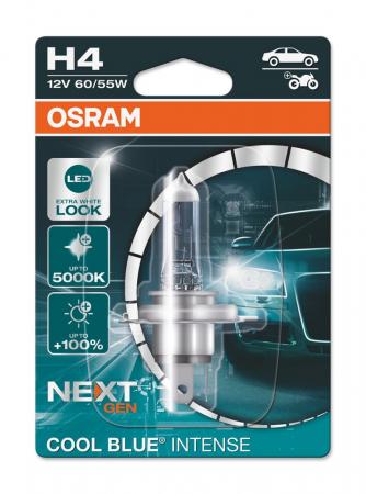 Osram HAL Cool Blue Intense Next Gen H4 PKW +100% 60/55W 1650/1000lm bis 5000k P43t 12V