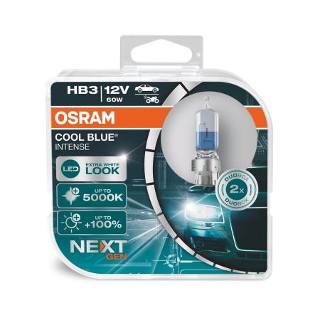 Osram HAL Cool Blue Intense Next Gen HB3 PKW +100% 60W 1860lm bis 5000k P20d 12V 2er Pack